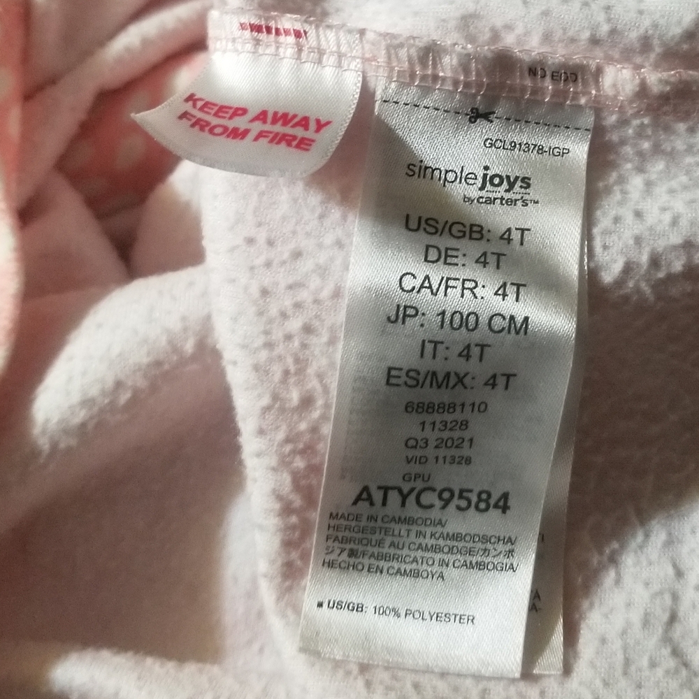 Cute dotted pink Carters kids pj set - Picture 5 of 8